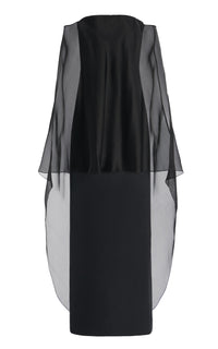 Marisha Dress en noir textured lin sub