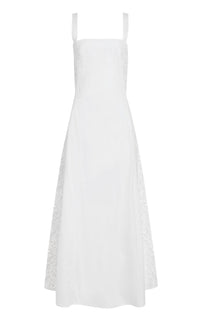 Lenya Dress en blanc coton Sea Island popeline