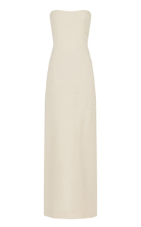 Opus Dress en ivoire structured laine soie cady