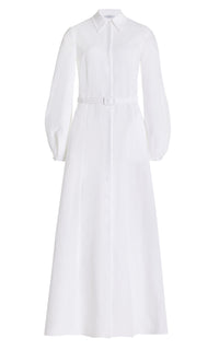 Breton Dress en ivoire lin d’aloès popeline de chemise