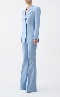 Stone Blue / Veste blazer Gavin en soie et laine - Stone Blue