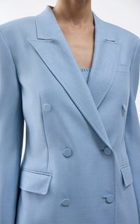 Stone Blue / Veste blazer Gavin en soie et laine - Stone Blue