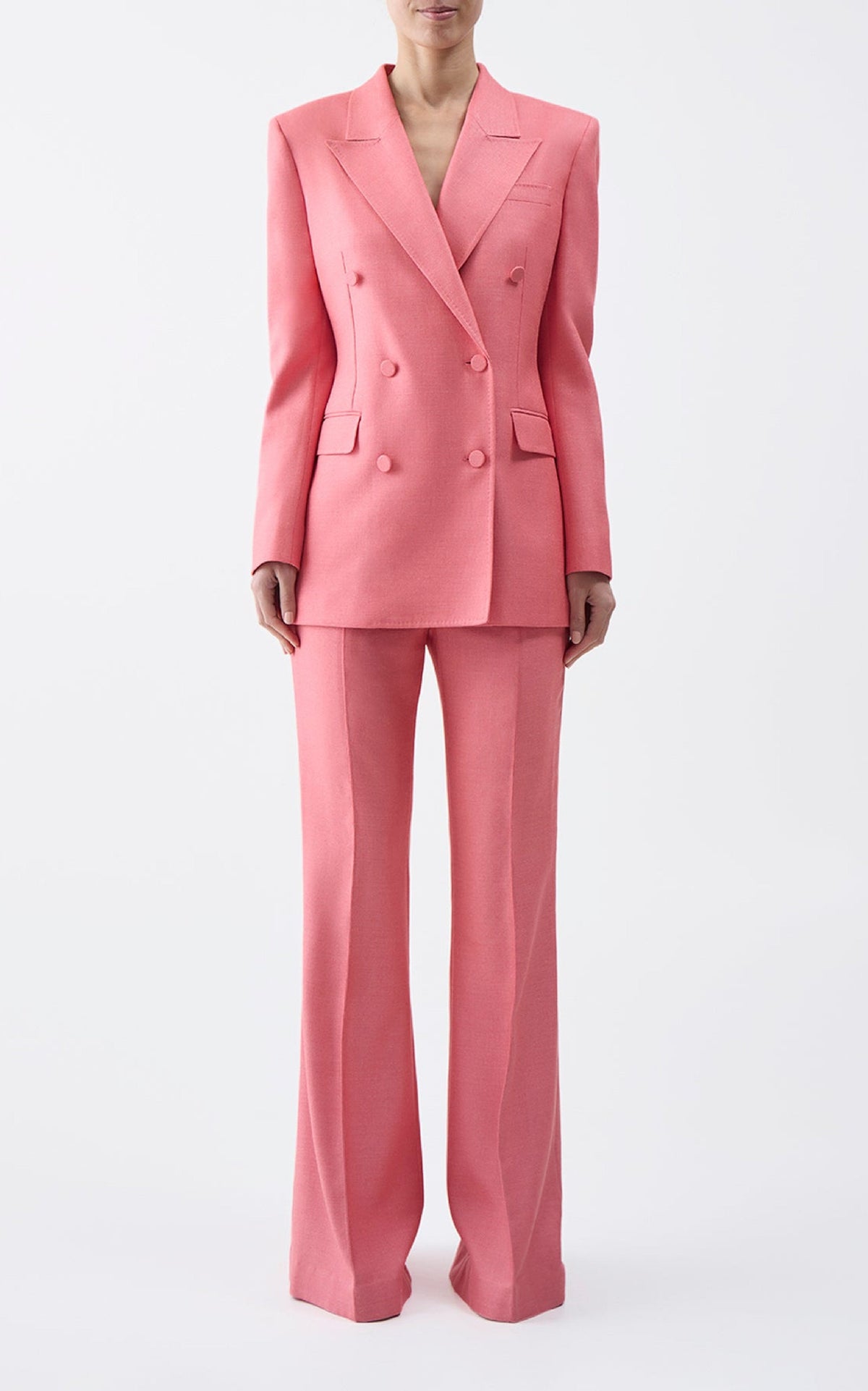 Gavin Blazer en watermelon laine soie hopsack drap de costume