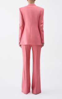 Gavin Blazer en watermelon laine soie hopsack drap de costume