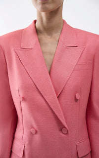Watermelon / Veste blazer Gavin en soie et laine - Watermelon