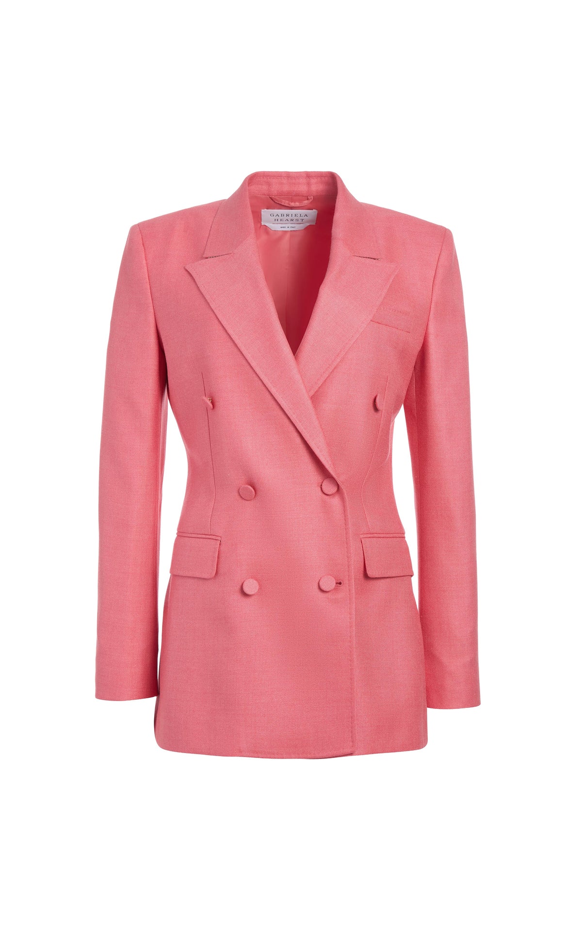 Gavin Blazer en watermelon laine soie hopsack drap de costume