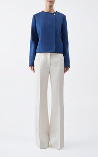 Wyn Jacket en denim coton lin denim