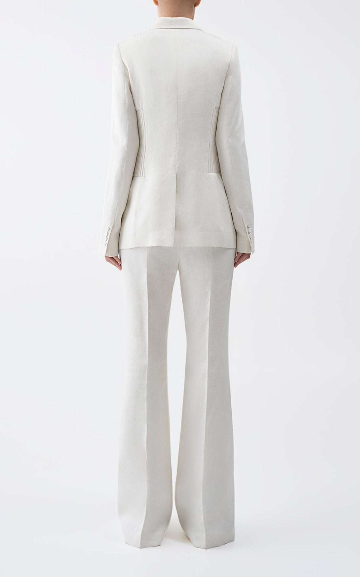 Brett Blazer en ivoire textured lin sub