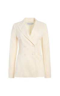Brett Blazer en ivoire textured lin sub