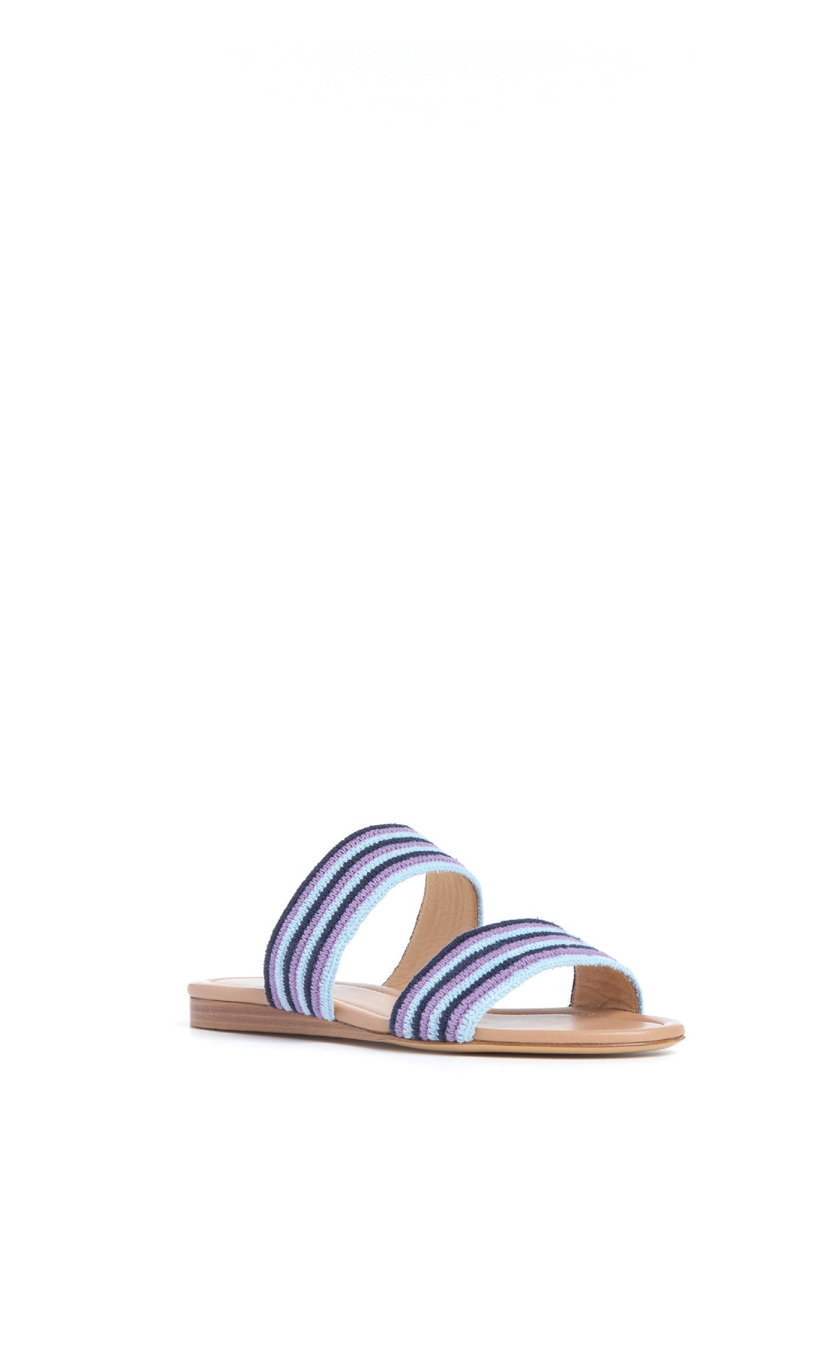 Lora Sandal W/ Crochet en bleu marine foncé multicolore nappa crochet