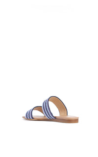 Lora Sandal W/ Crochet en bleu marine foncé multicolore nappa crochet