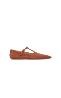 Cognac / Ballerines à bride Lola en cuir - Cognac