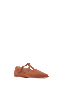 Cognac / Ballerines à bride Lola en cuir - Cognac