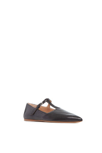 Lola Ballerina en noir lamb cuir
