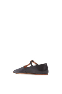 Lola Ballerina en noir lamb cuir