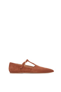 Lola Ballerina en cognac daim