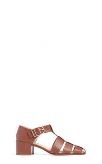 Lyle Heel en cognac lamb cuir