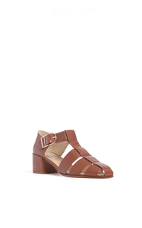Lyle Heel en cognac lamb cuir