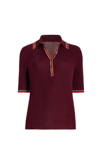 Perro cashmere polo - Italian Plum