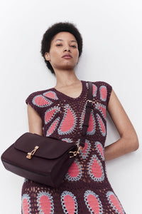Italian Plum / Robe Waldman en laine et cachemire - Italian Plum