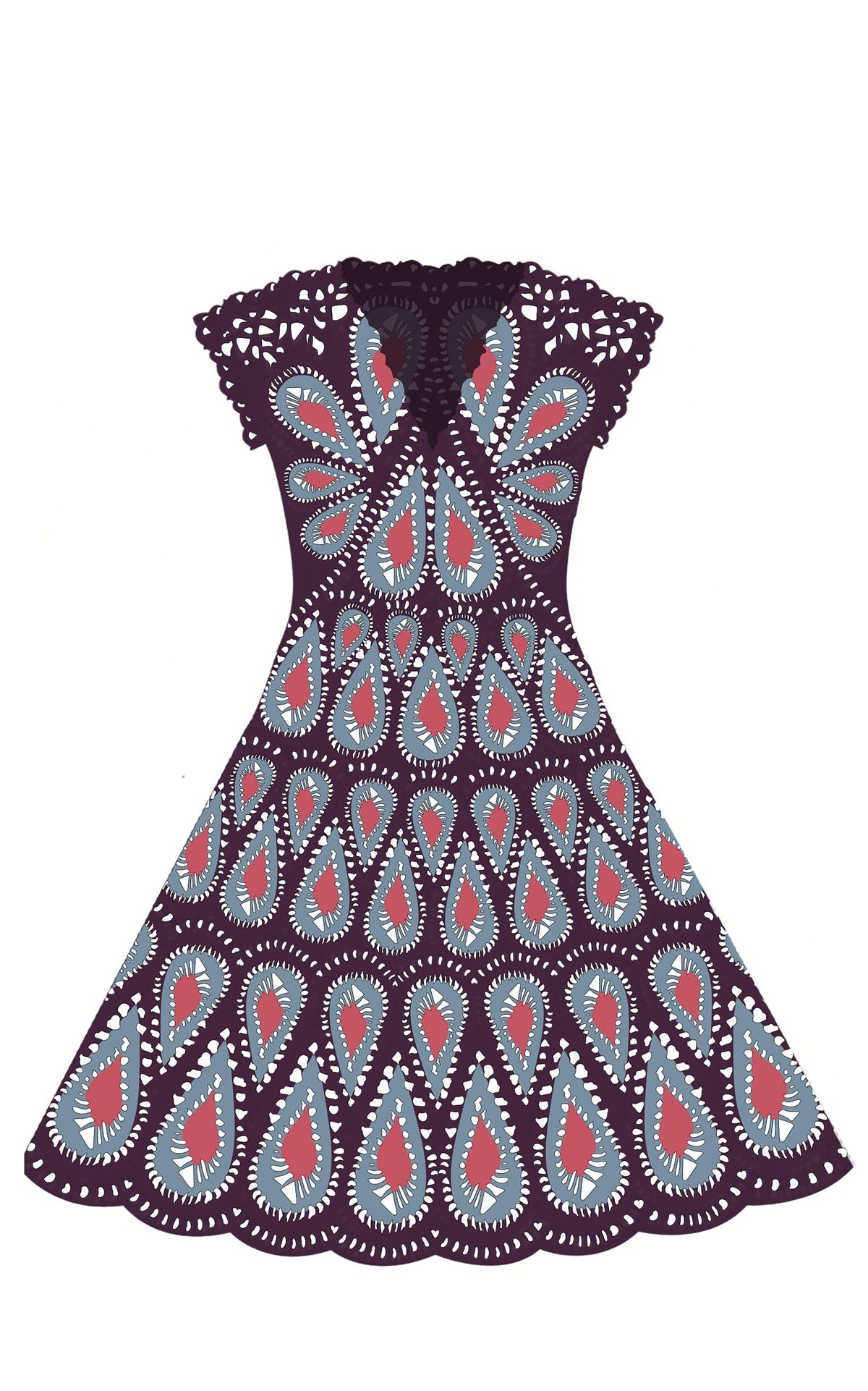 Waldman Dress en prune baba