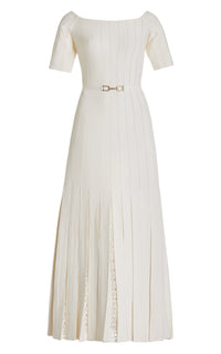 Ivory / Robe à épaule dénudée Kurt en laine - Ivory