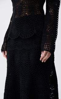 Black / Jupe Cleo en laine et cachemire - Black