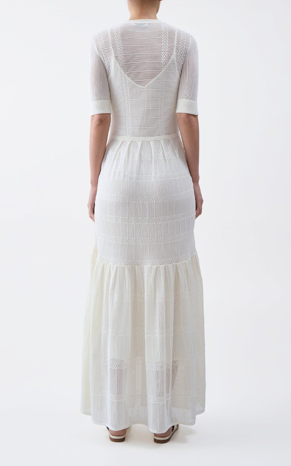 Iris Dress en ivoire coton soie