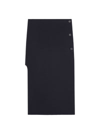 Oblique wool midi skirt - Black