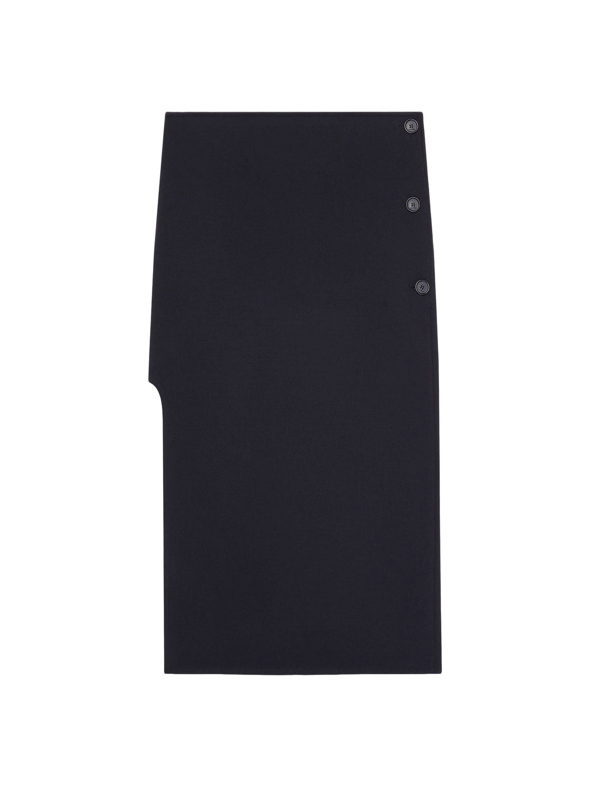 Oblique wool midi skirt - Black