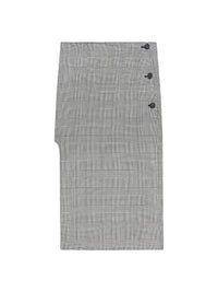 Oblique midi skirt with Prince of Wales check pattern - Black & Natural