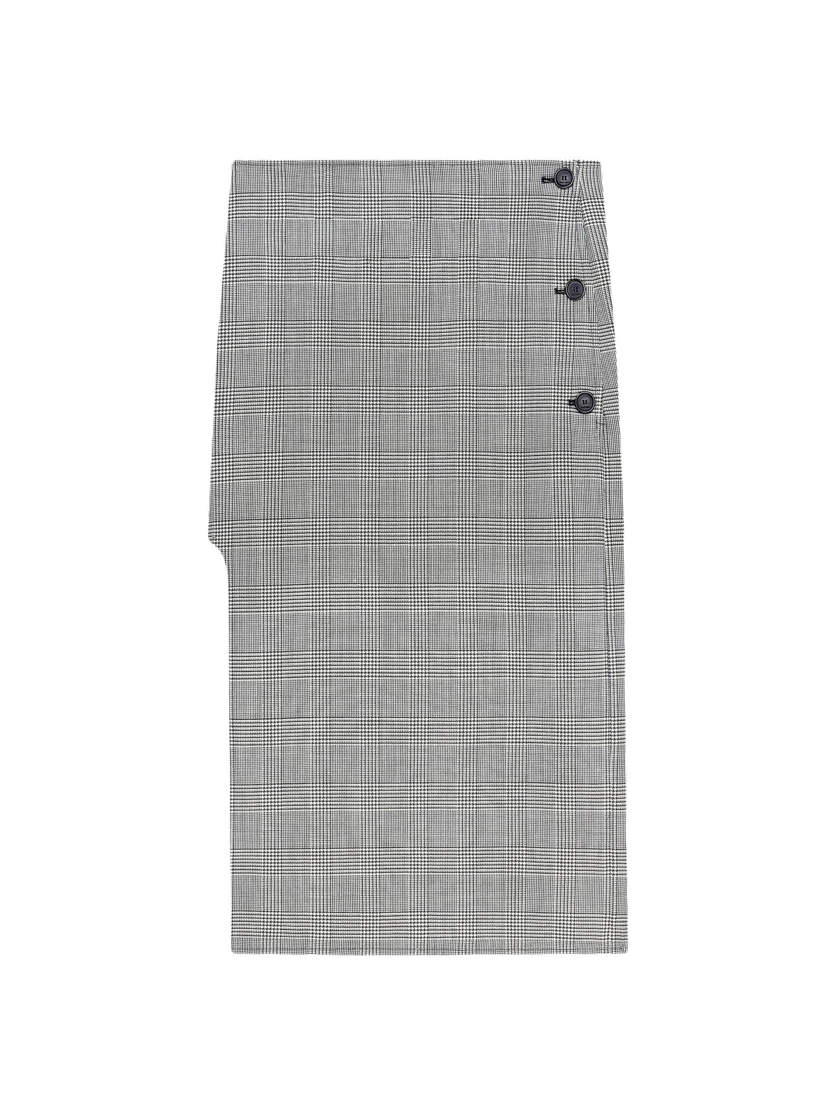 Oblique midi skirt with Prince of Wales check pattern - Black & Natural