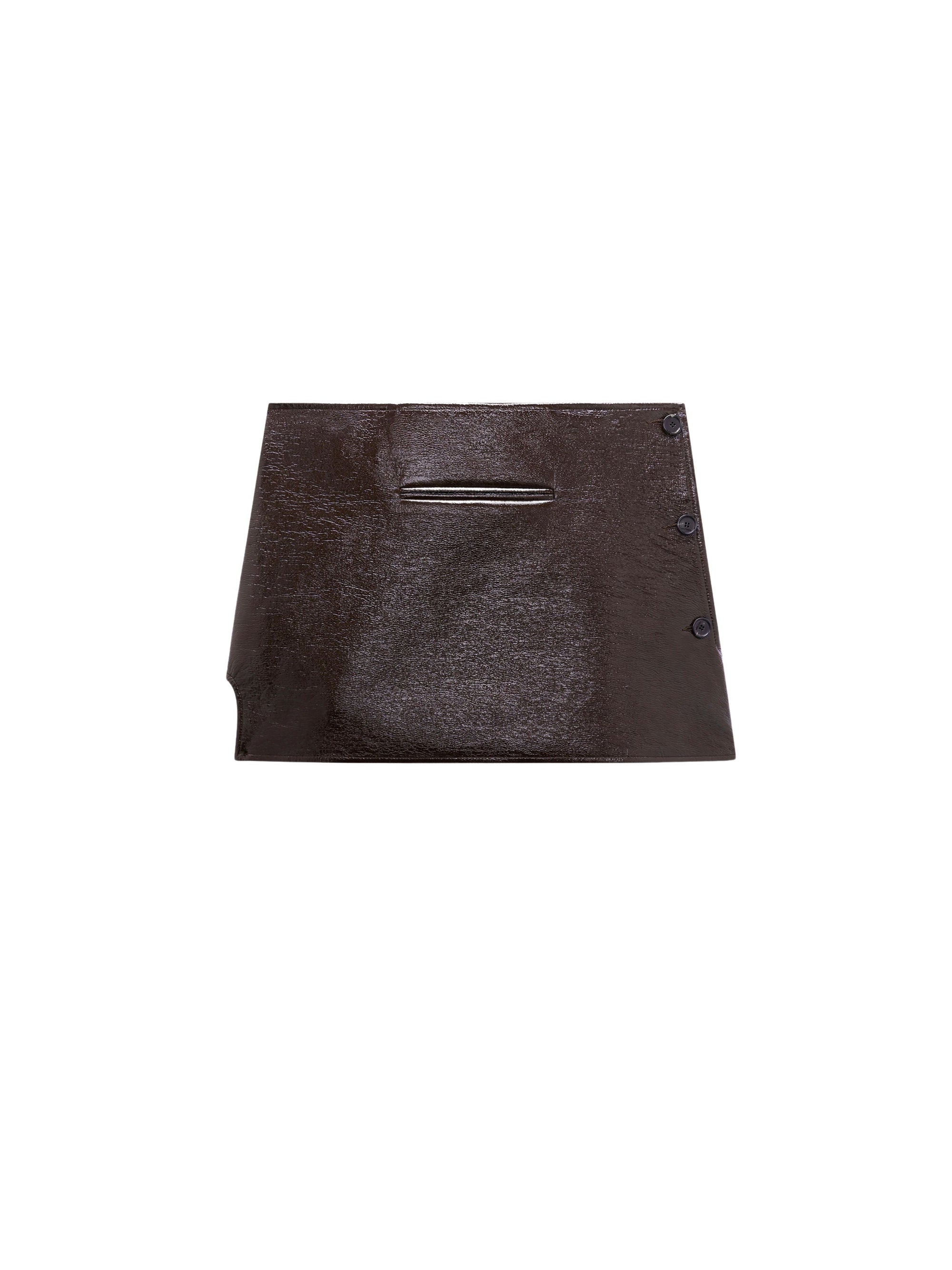 PREMIUM 32pcs NEW / MINI JUPE OBLIQUE EN VINYLE - Chocolate
