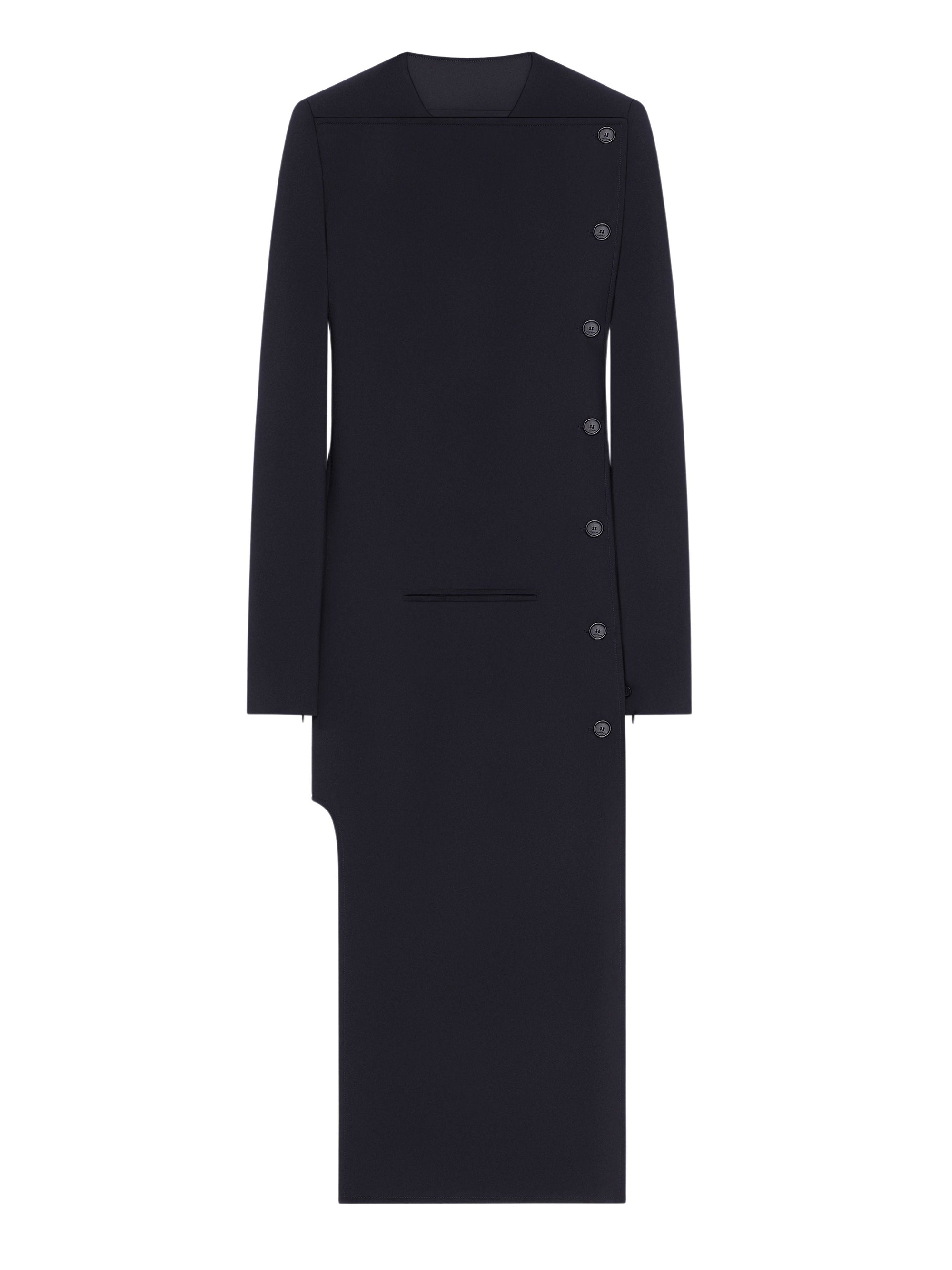 PREMIUM 25pcs NEW / LONG MANTEAU TAILLEUR BOUTONNÉE - Black