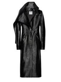 PREMIUM 5pcs NEW / LONG TRENCH EN VINYLE - Black
