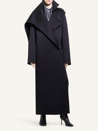 PREMIUM 10pcs NEW / LONG TRENCH COAT OBLIQUE - Black