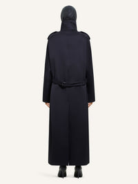 PREMIUM 10pcs NEW / LONG TRENCH COAT OBLIQUE - Black