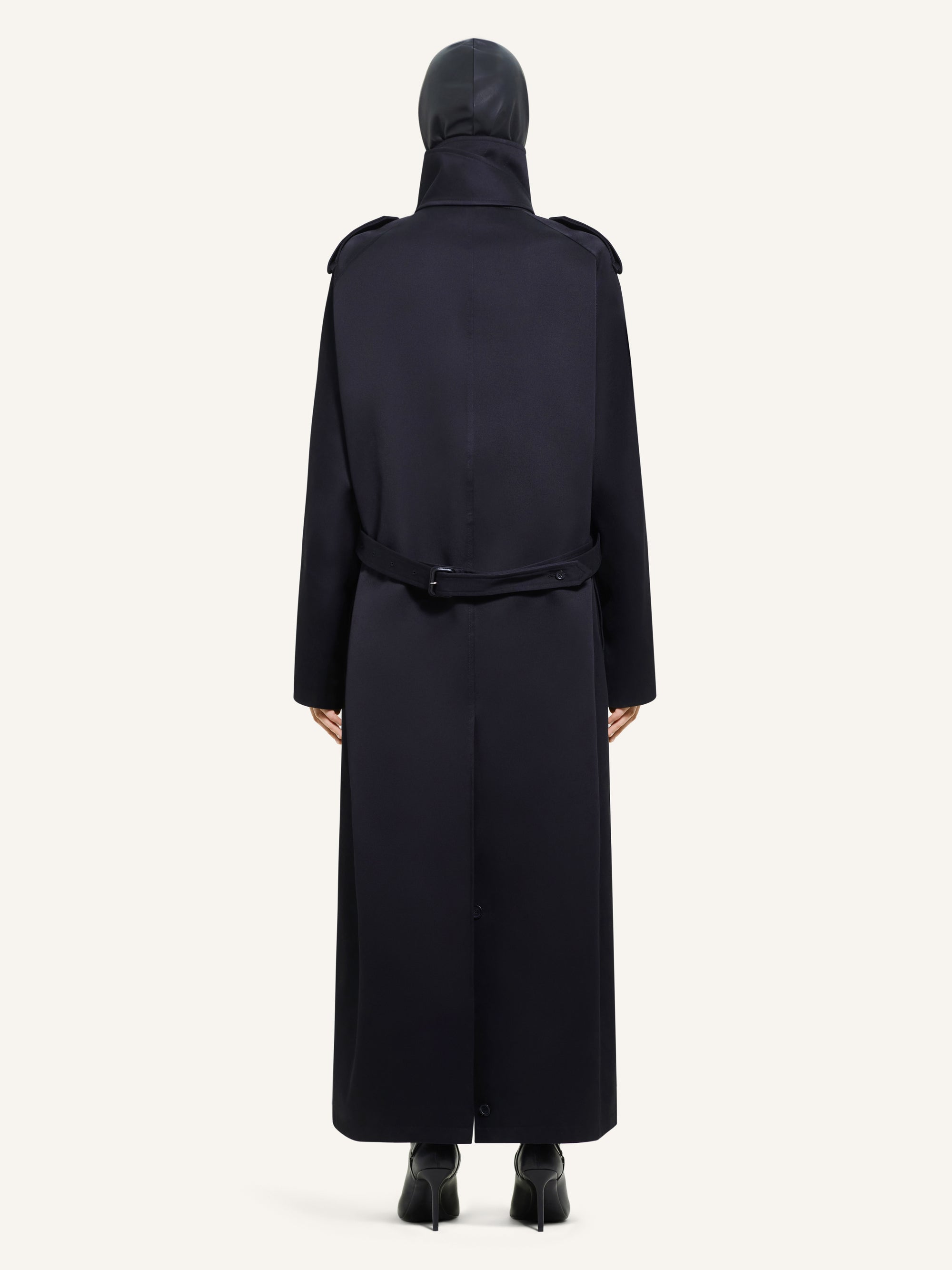 PREMIUM 10pcs NEW / LONG TRENCH COAT OBLIQUE - Black