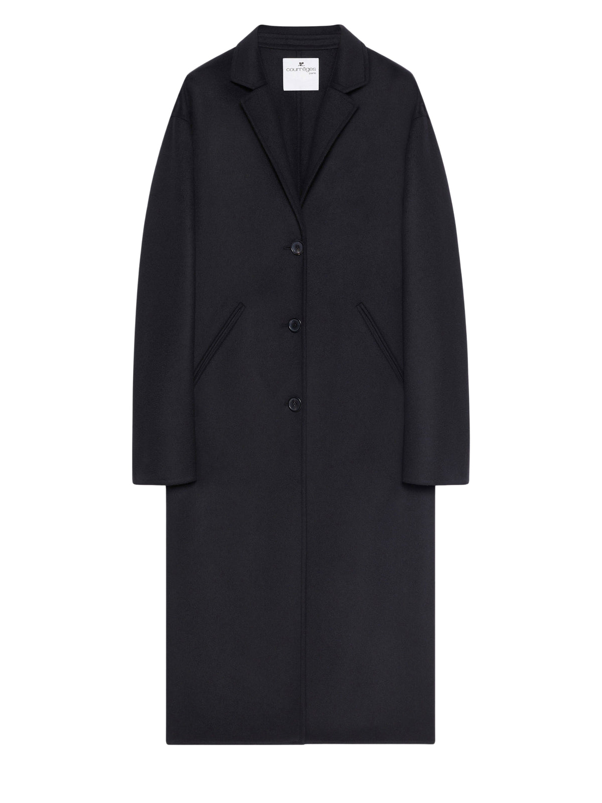 Manteau long Cocoon double face - Black