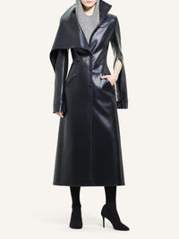 PREMIUM 14pcs NEW / LONG TRENCH COAT EN LATEX - Black
