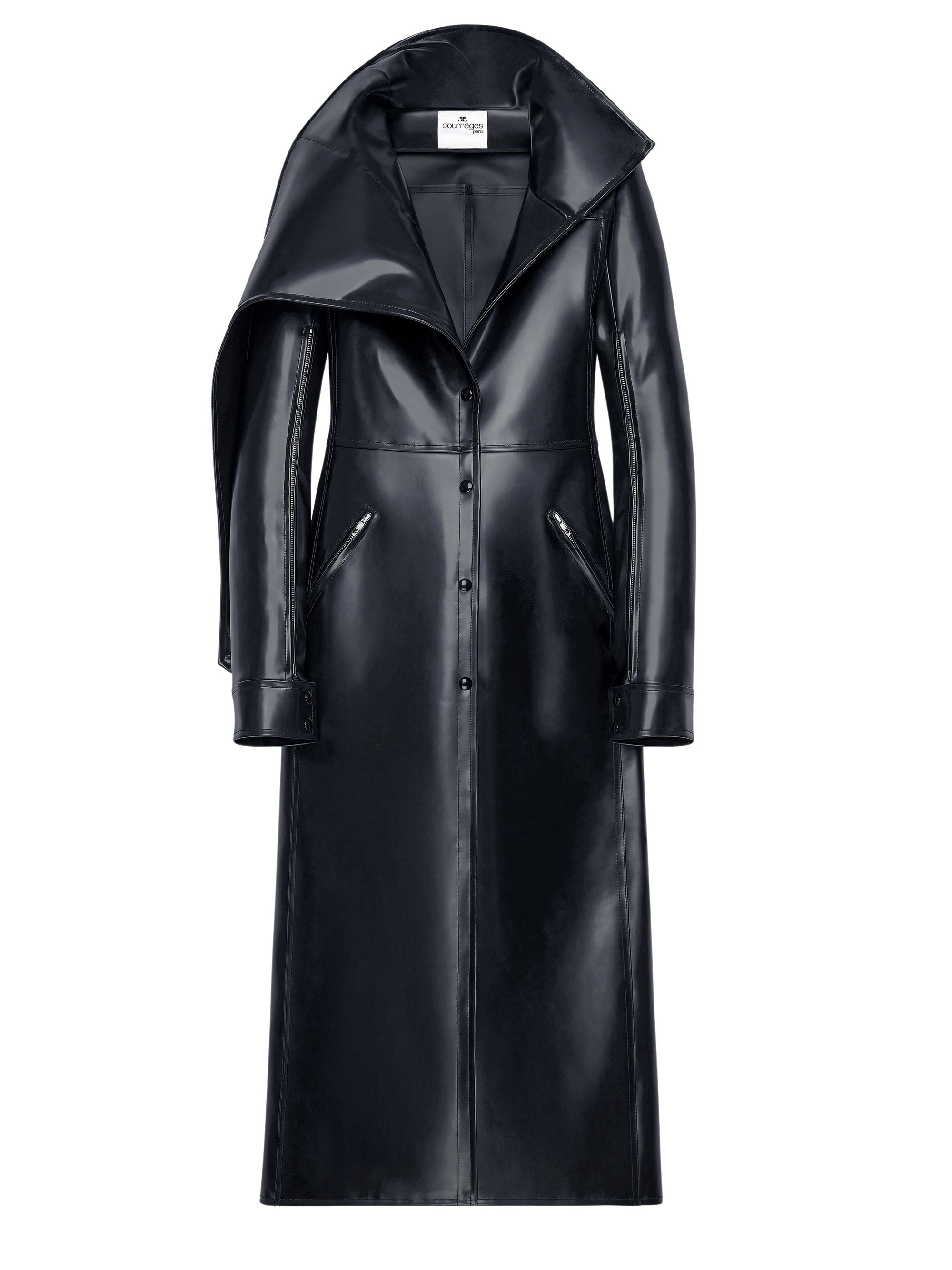 PREMIUM 14pcs NEW / LONG TRENCH COAT EN LATEX - Black