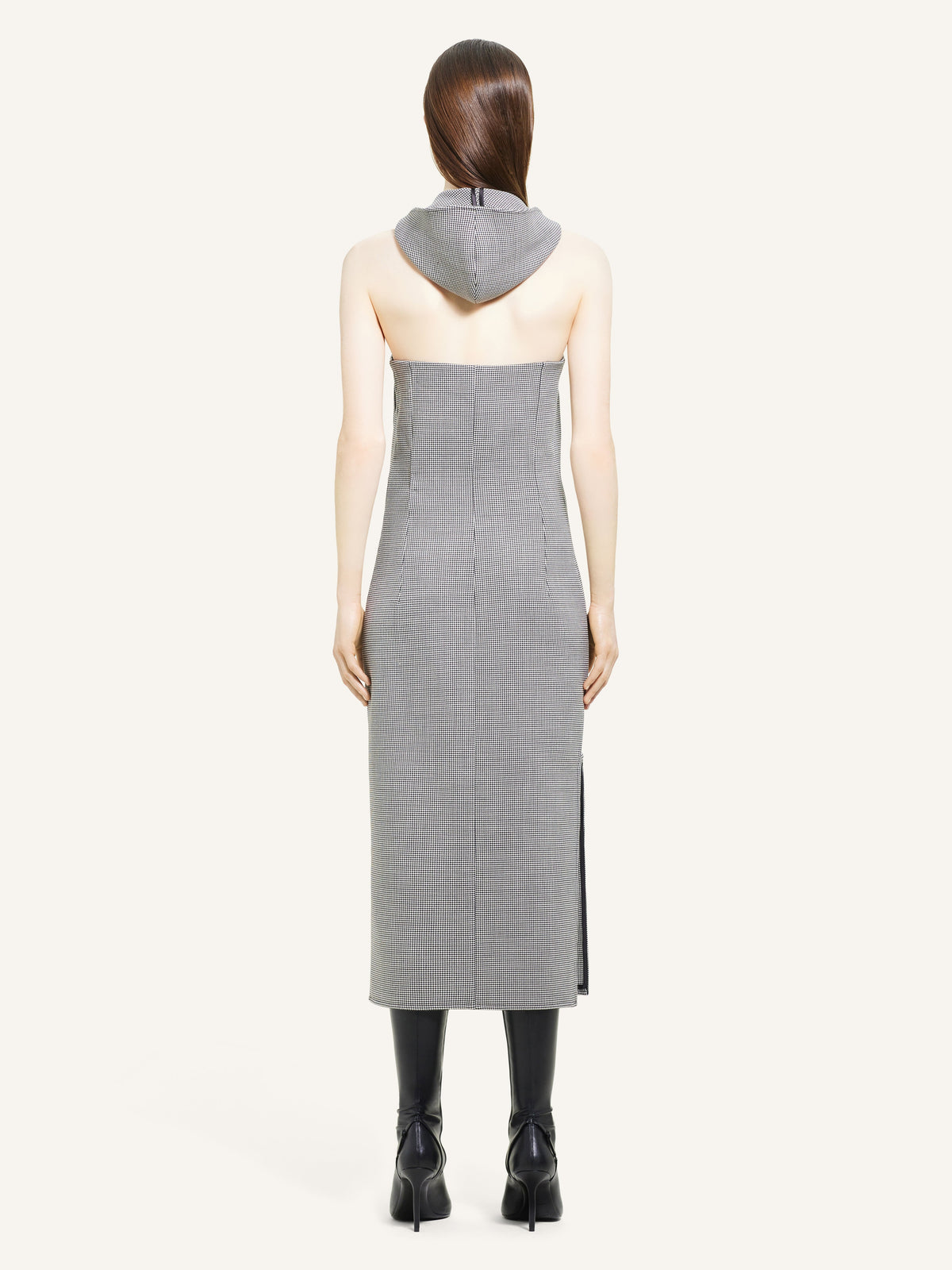 PRIX MARQUE : 250 / MINI ROBE PIED-DE-POULE OBLIQUE ESPACE