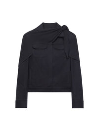 PRIX MARQUE : 150 / VESTE TRUCKER EN DENIM ET DRAPÉ JERSEY