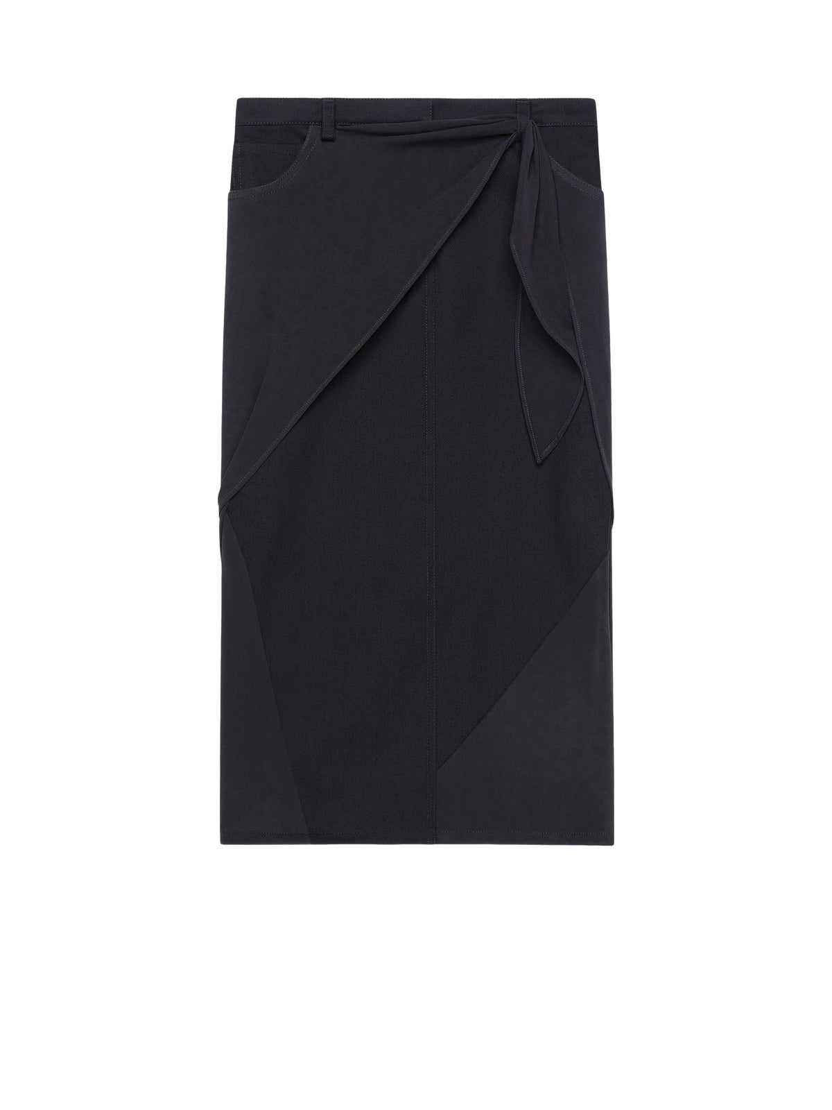 Draped denim skirt - Black