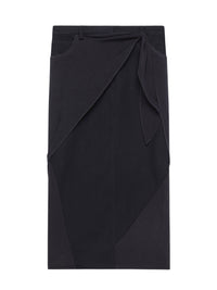 Jupe drapée en denim - Black