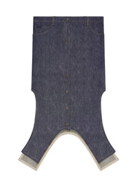 Long inverted denim skirt - Dark Heather Grey
