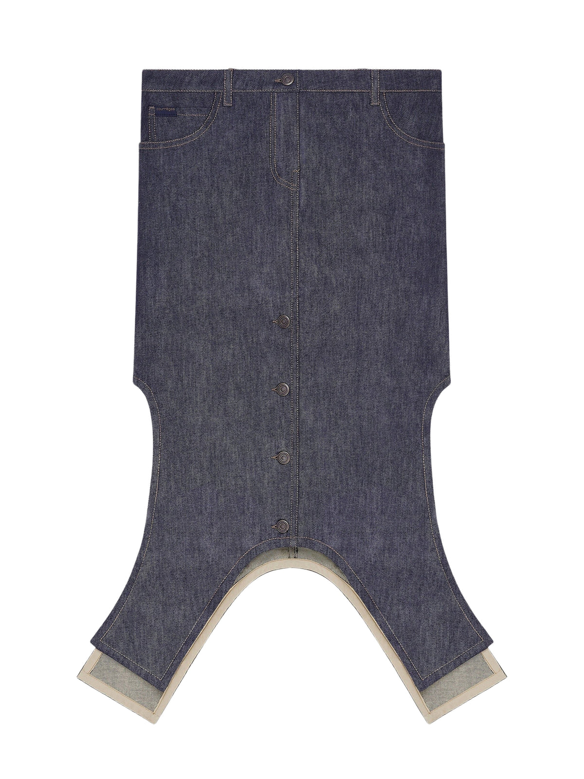 Long inverted denim skirt - Dark Heather Grey