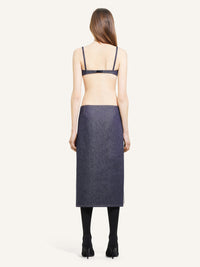 PREMIUM 23pcs NEW / JUPE POCHE CENTRALE EN DENIM - Dark Heather Grey