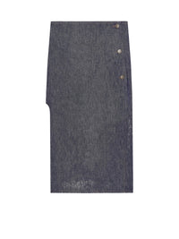 Jupe à poche centrale en denim - Dark Heather Grey