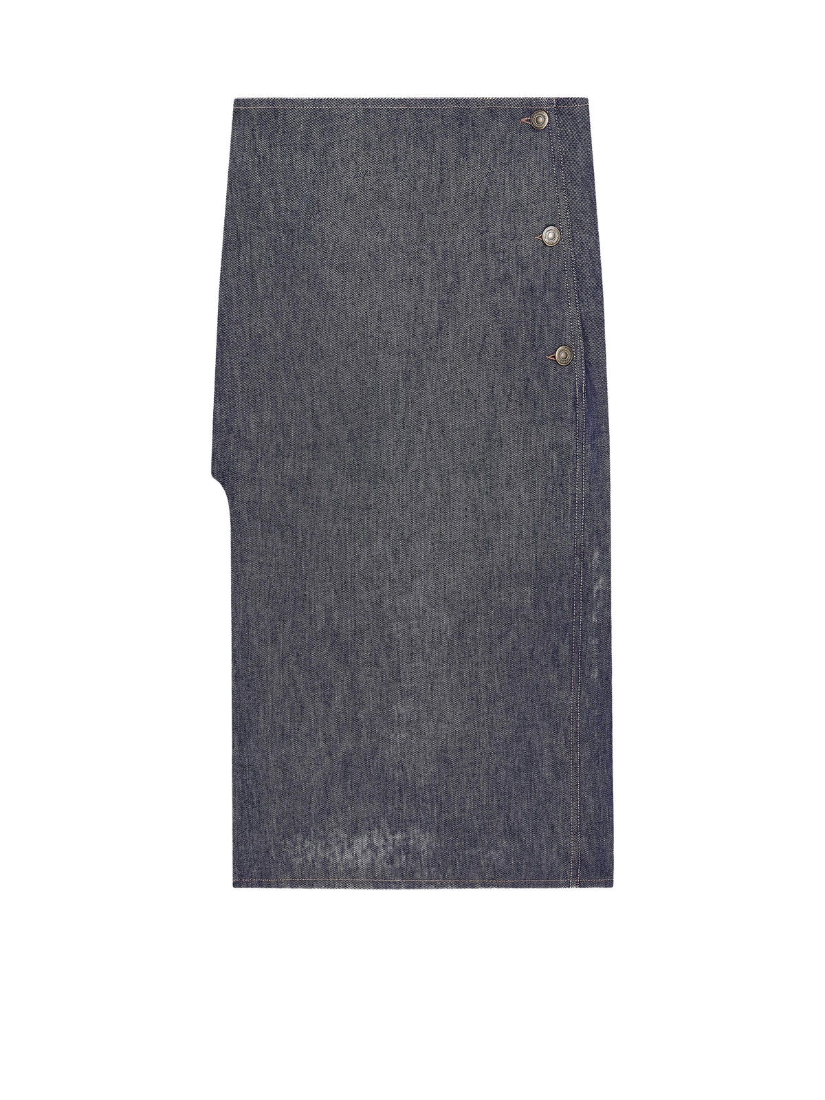 Jupe à poche centrale en denim - Dark Heather Grey